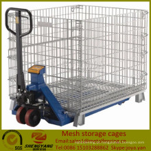 Recipientes de transporte da oficina galvanizado fornecedor capacidade de carga 250-2500kg Gitterboxes empilhadeira disponível gaiolas de armazenamento de malha